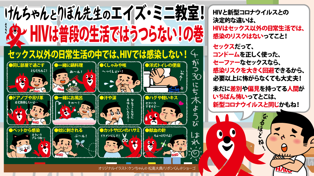 HIVは普段の生活ではうつらない！の巻